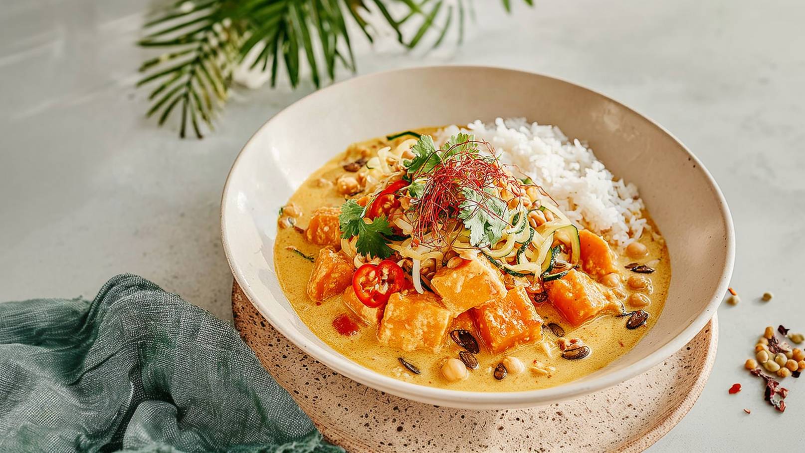 Feines Kürbiscurry in Kokosmilch